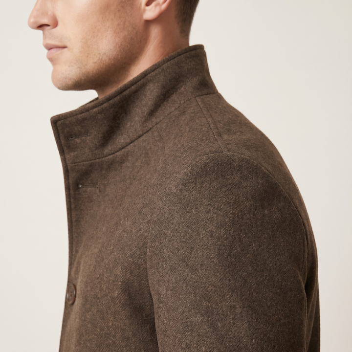 Oscar | Mens Wool Overcoat Quilted Lined
