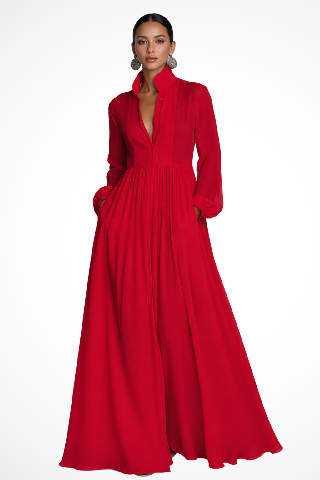 Womens long sleeve maxi dress, view 4