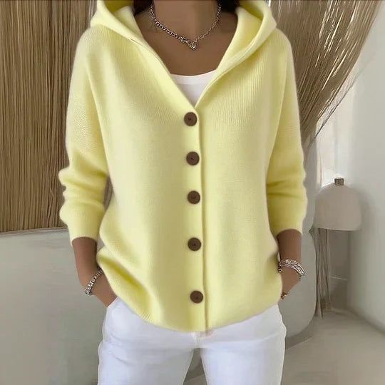 Kira | Hooded Button Knit Cardigan