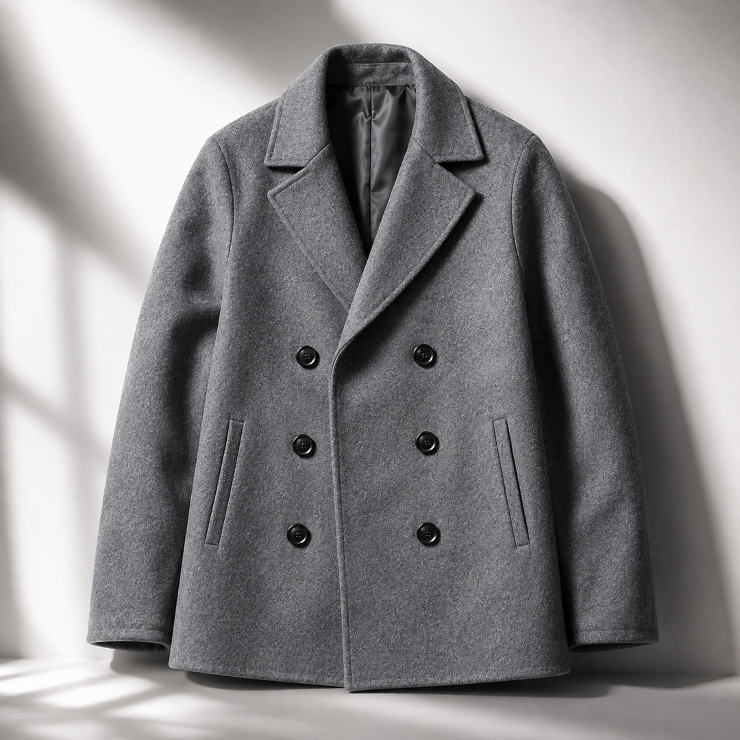 Fred | Mens Double-Breasted Wool Peacoat Relaxed Fit