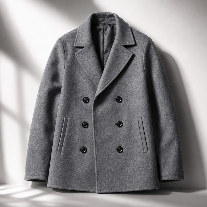 Fred | Mens Double-Breasted Wool Peacoat Relaxed Fit