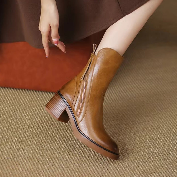 Womens block heel ankle boots, view 4