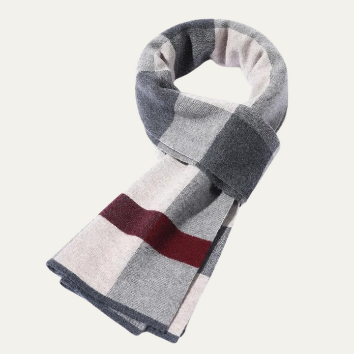 Jordan | Checked Scarf Rectangular Rolled Border