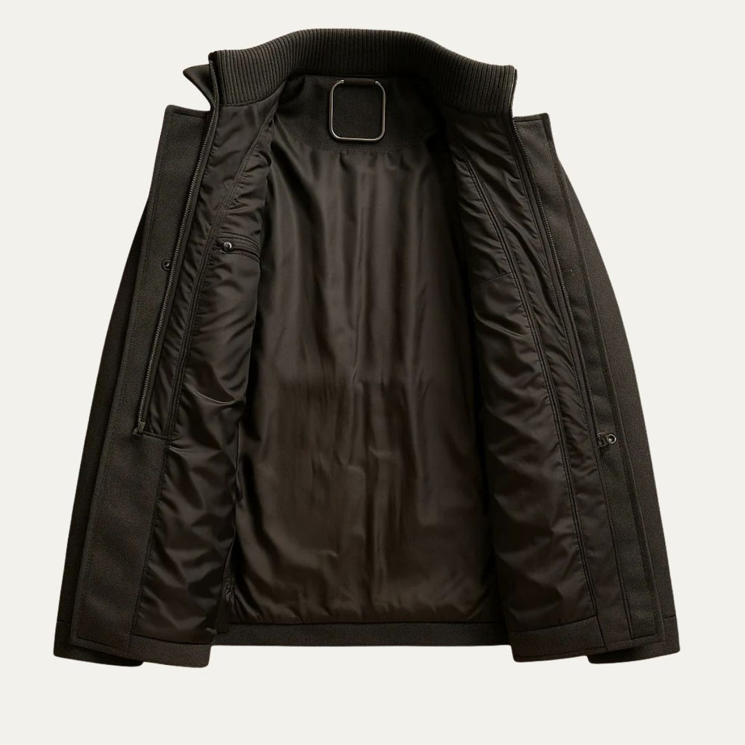 Frank | Mens Fitted Wool Blend Peacoat