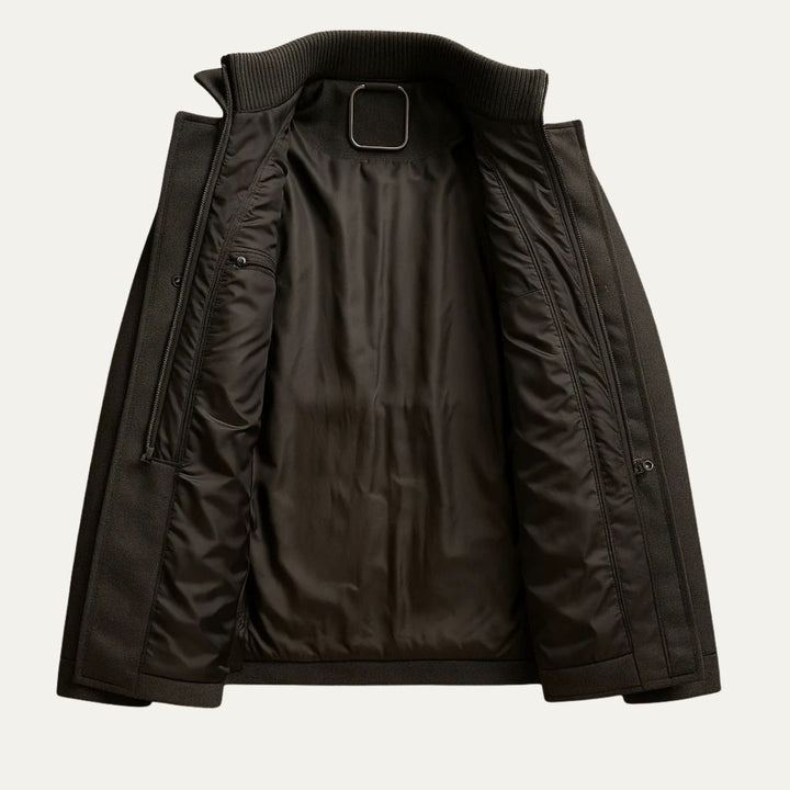 Frank | Mens Fitted Wool Blend Peacoat