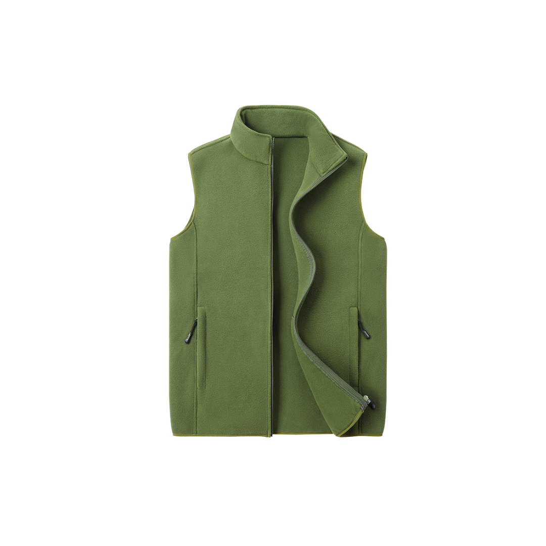 Mens zip-up fleece vest, view 3