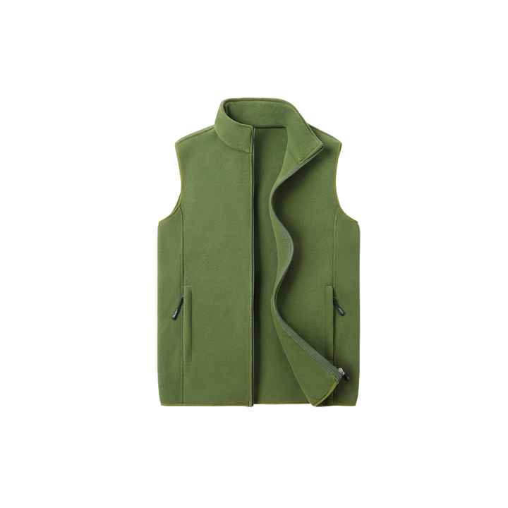 Mens zip-up fleece vest, view 3