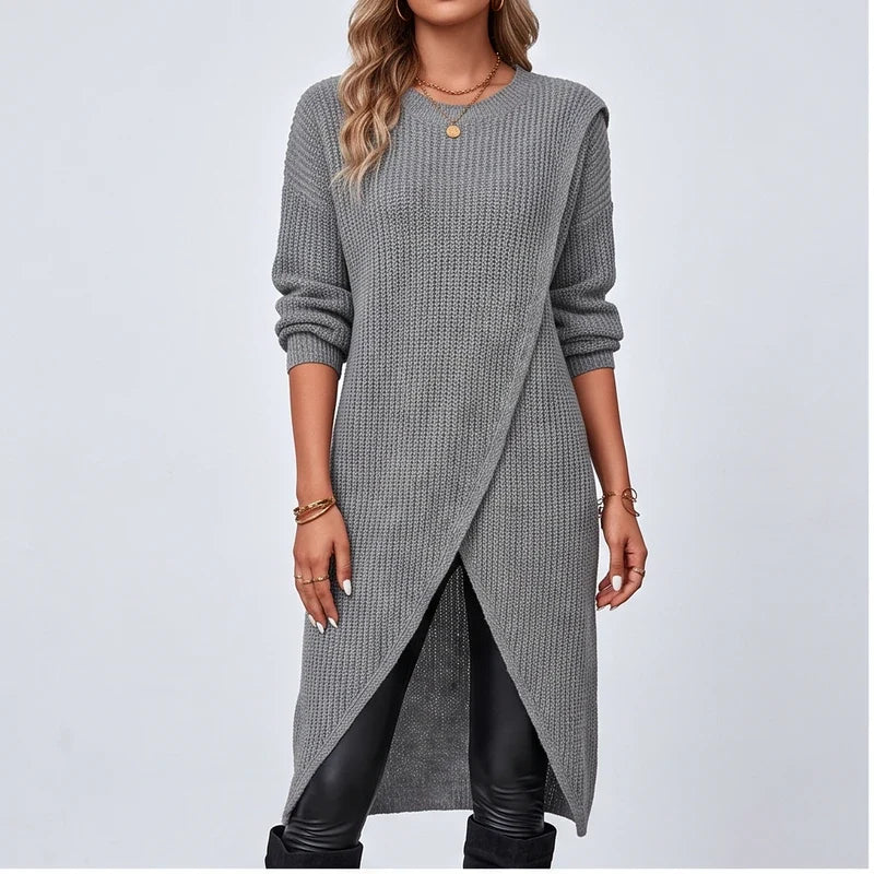 Skylar | Womens Waffle Knit Wrap Tunic Sweater