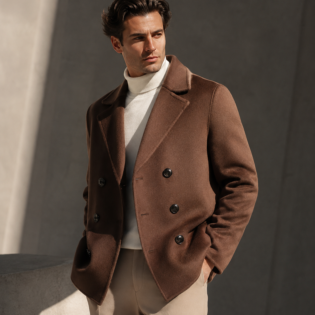Fred mens wool blend peacoat
