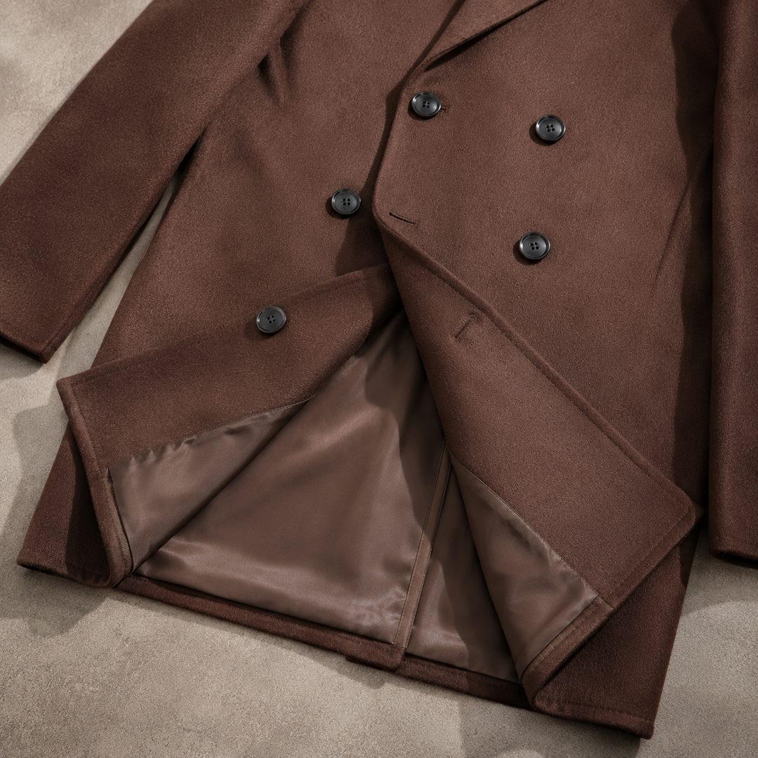 Fred | Mens Double-Breasted Wool Peacoat Relaxed Fit