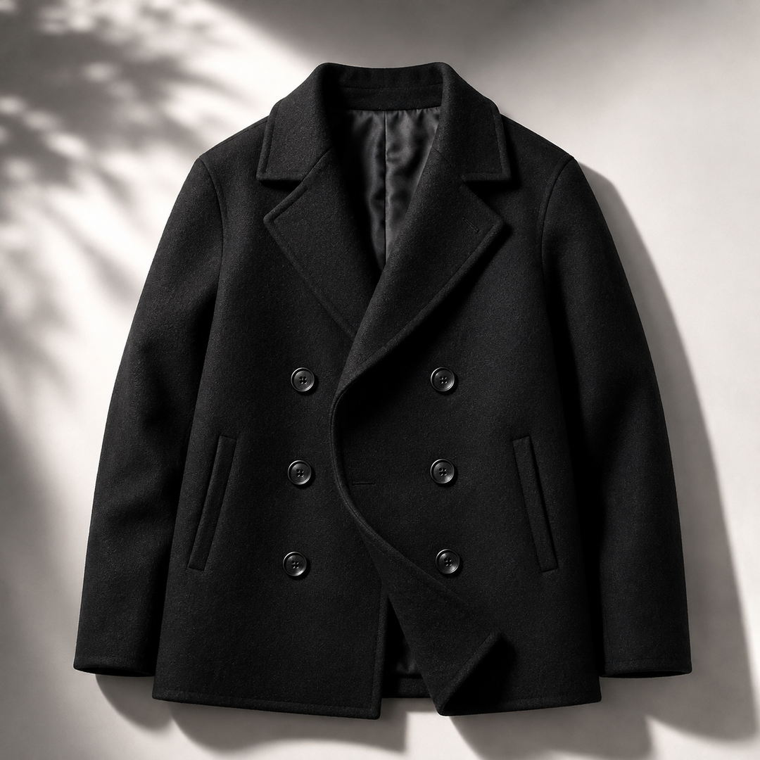 Fred | Mens Double-Breasted Wool Peacoat Relaxed Fit