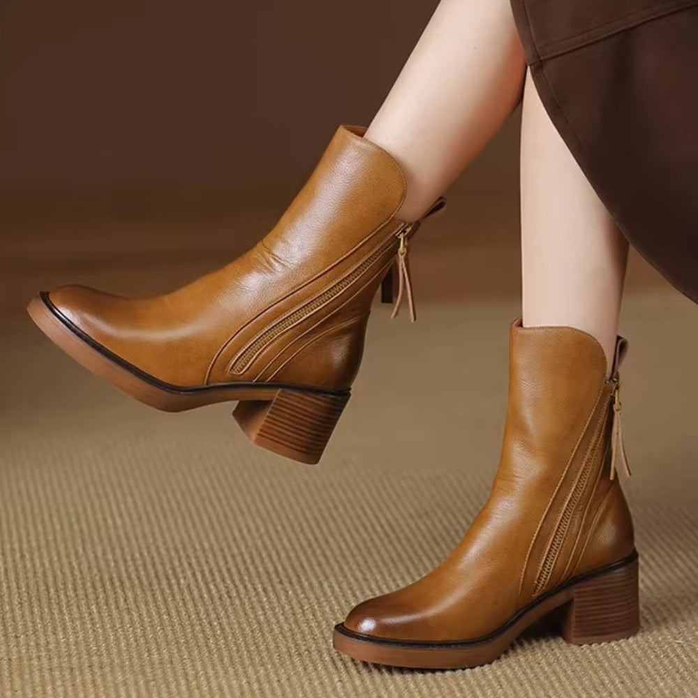 Womens block heel ankle boots, view 1