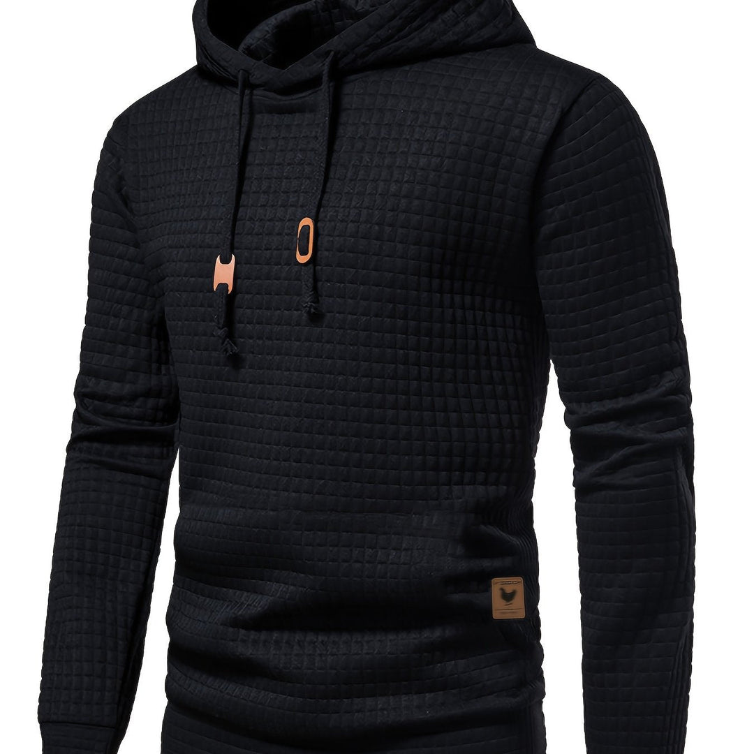Grant mens quilted pullover hoodie