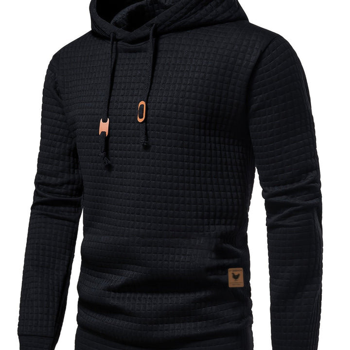 Grant mens quilted pullover hoodie