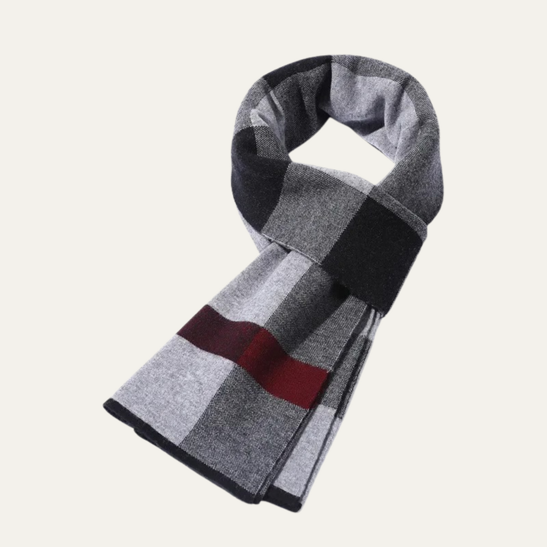 Jordan | Checked Scarf Rectangular Rolled Border