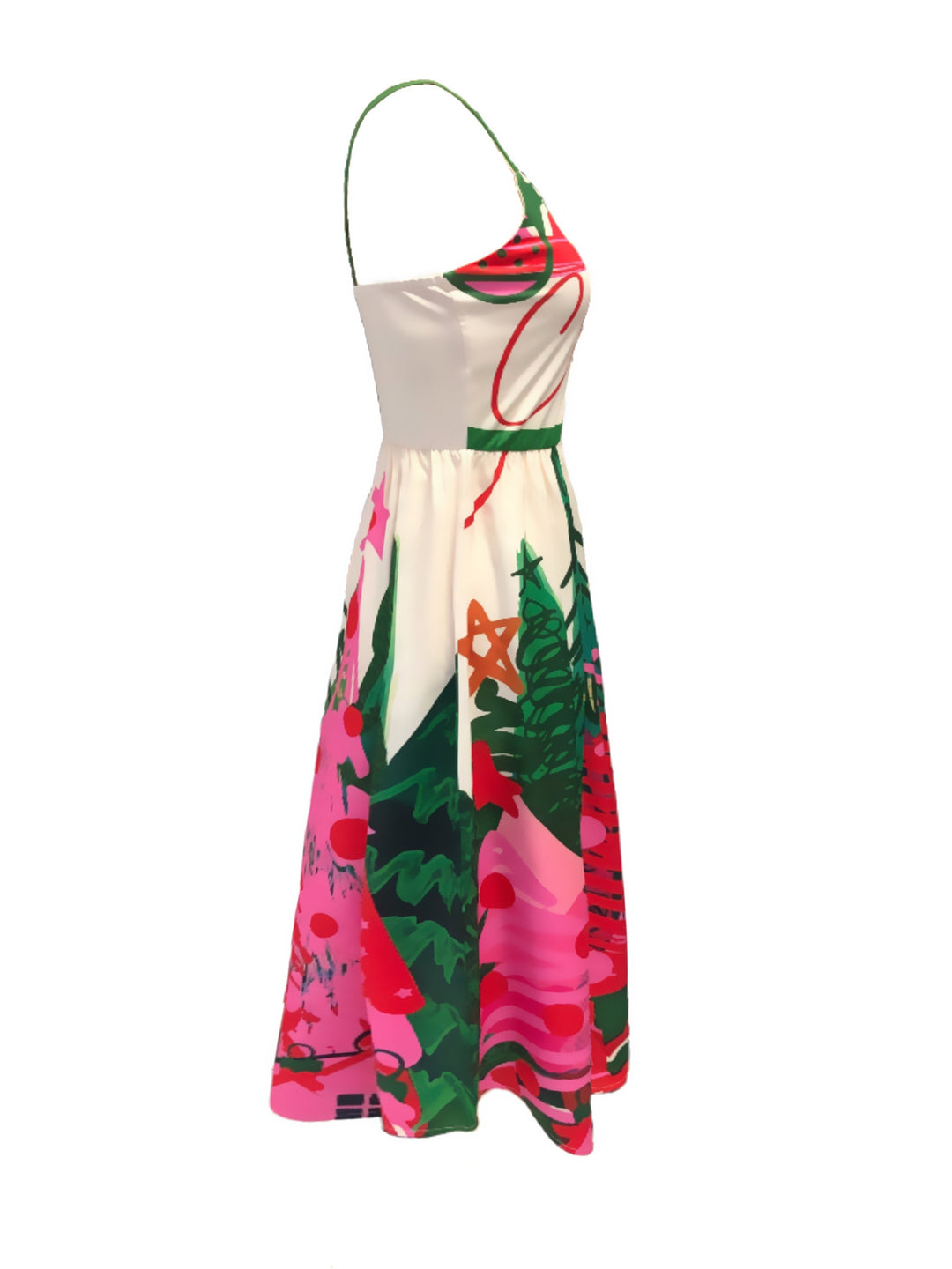 Juliet | Christmas Midi Dress White Sleeveless Women