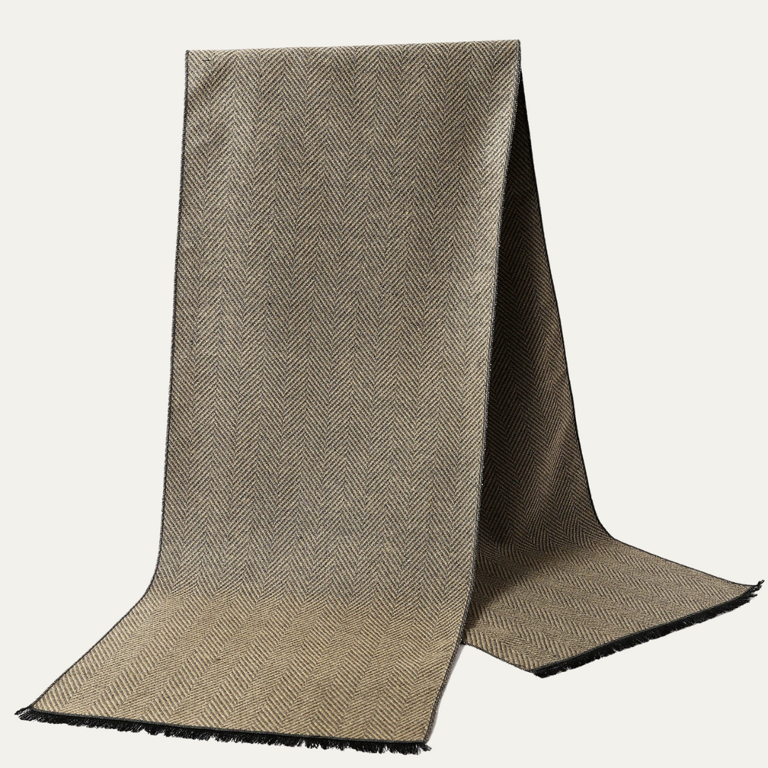 Ellis | Herringbone Woven Fringed Scarf