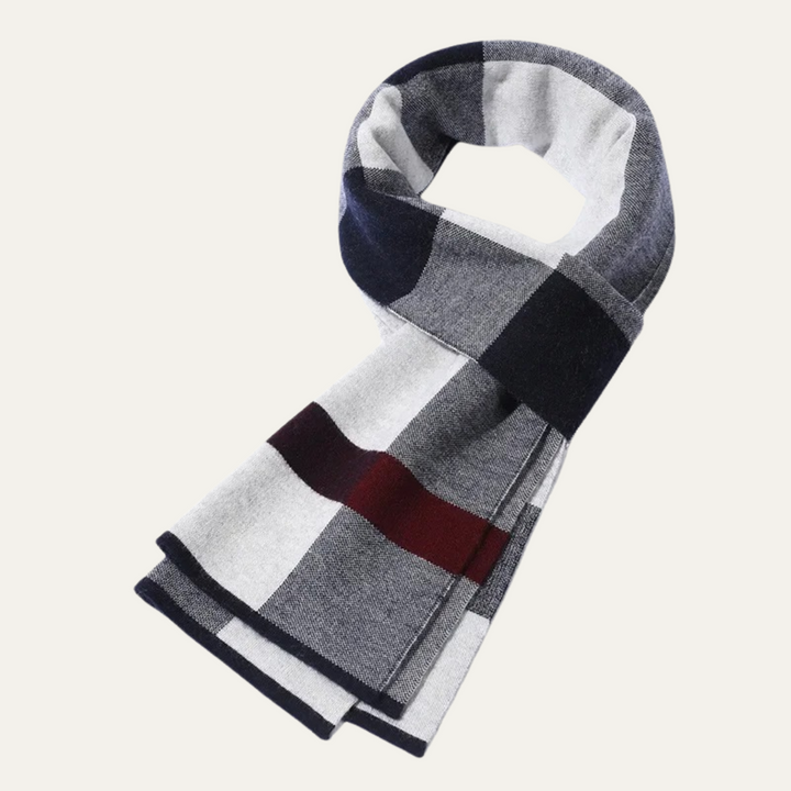 Jordan | Checked Scarf Rectangular Rolled Border