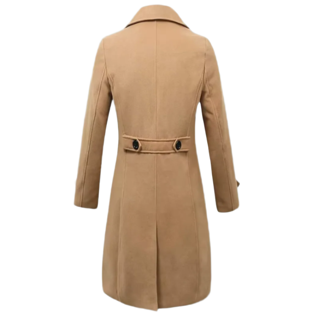 Glen | Mens Double-Breasted Wool Blend Overcoat