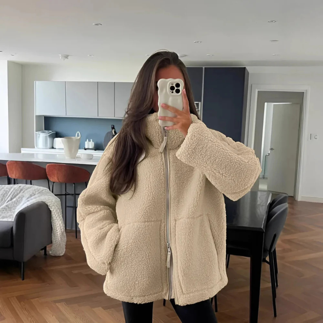 Fern | Womens Oversized Teddy Fleece Zip Jacket