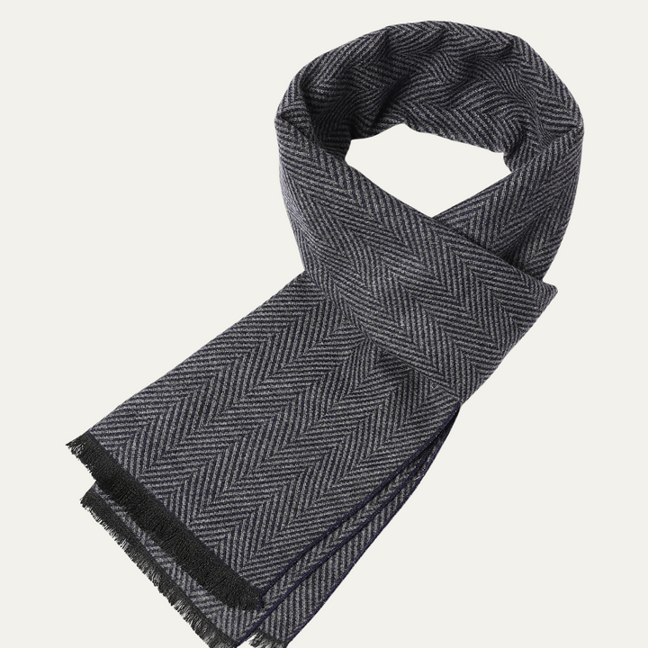 Ellis | Herringbone Woven Fringed Scarf