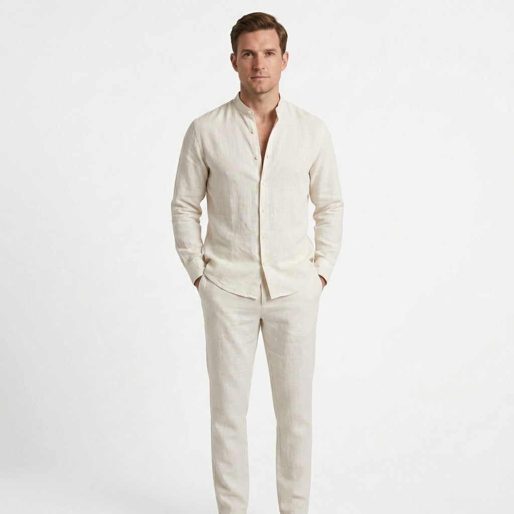 Ivan mens linen shirt and trouser set