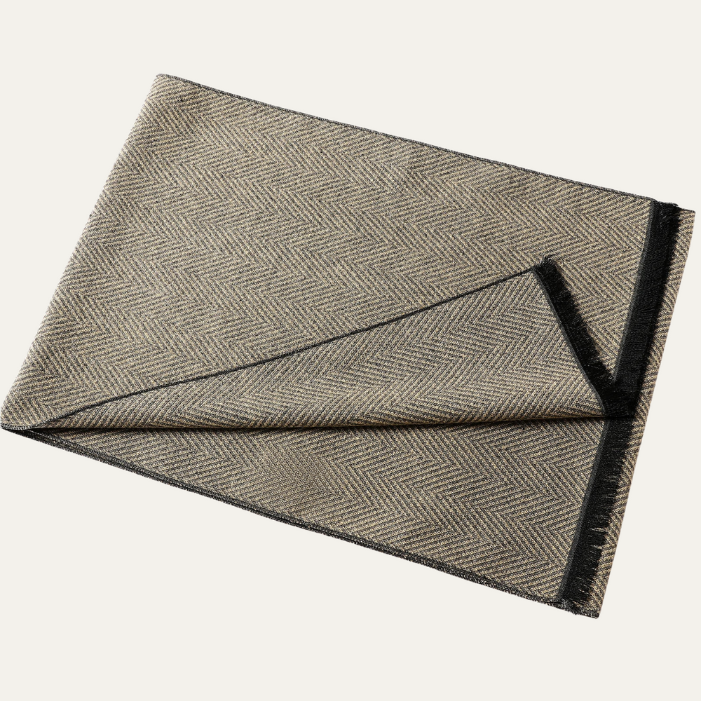 Ellis | Herringbone Woven Fringed Scarf