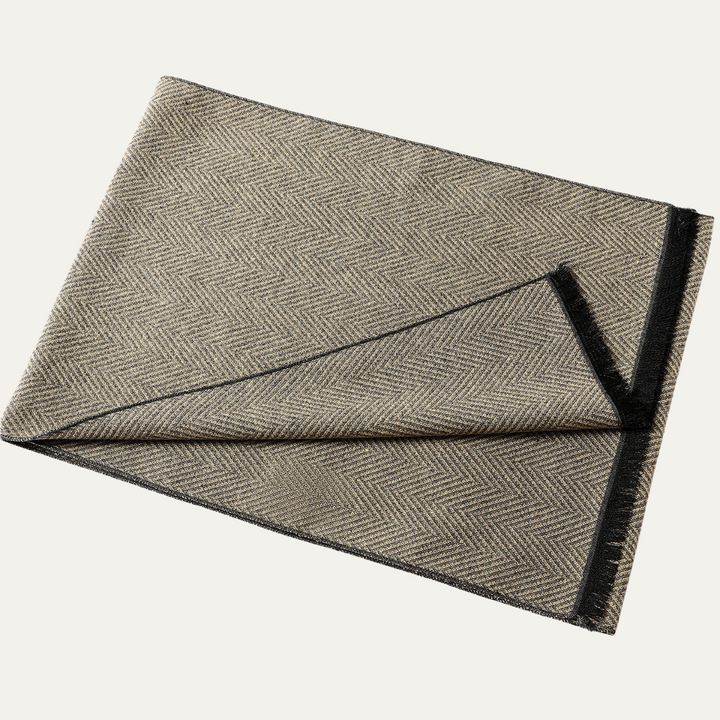 Ellis | Herringbone Woven Fringed Scarf