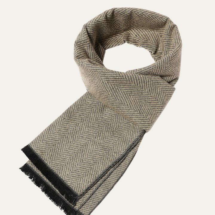 Ellis | Herringbone Woven Fringed Scarf