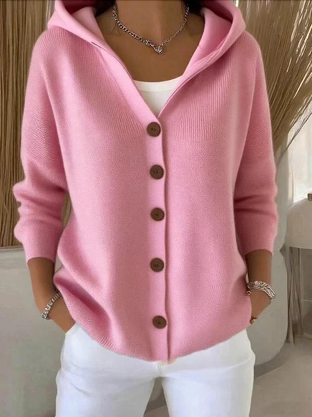 Kira | Womens Hooded Button Knit Cardigan
