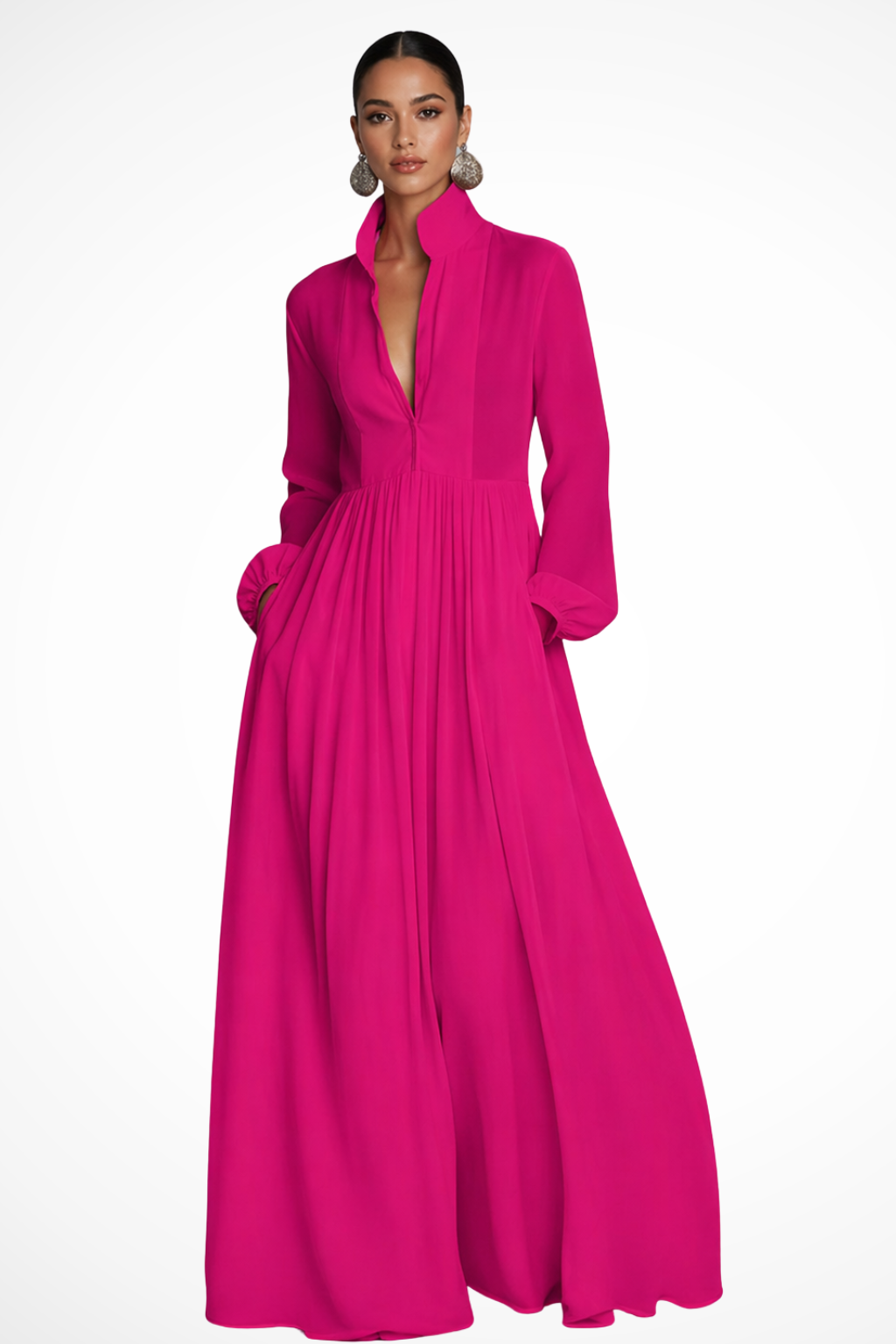 Womens long sleeve maxi dress, view 2