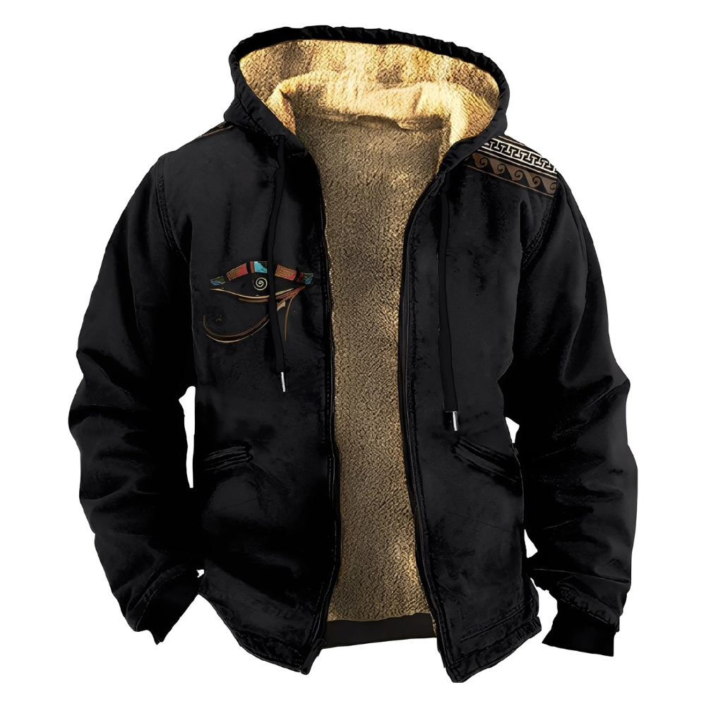 Frank | Mens Sherpa Lined Tribal Print Hoodie