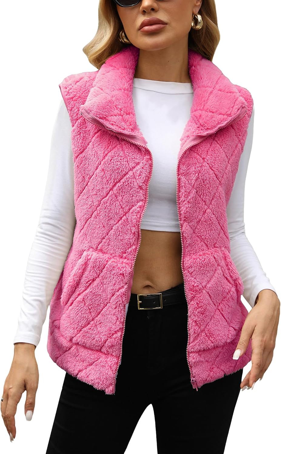 Marlowe | Womens Quilted Sherpa Fleece Vest