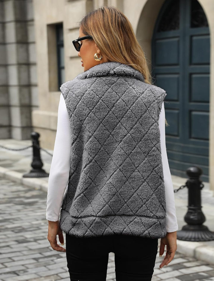 Marlowe | Womens Quilted Sherpa Fleece Vest