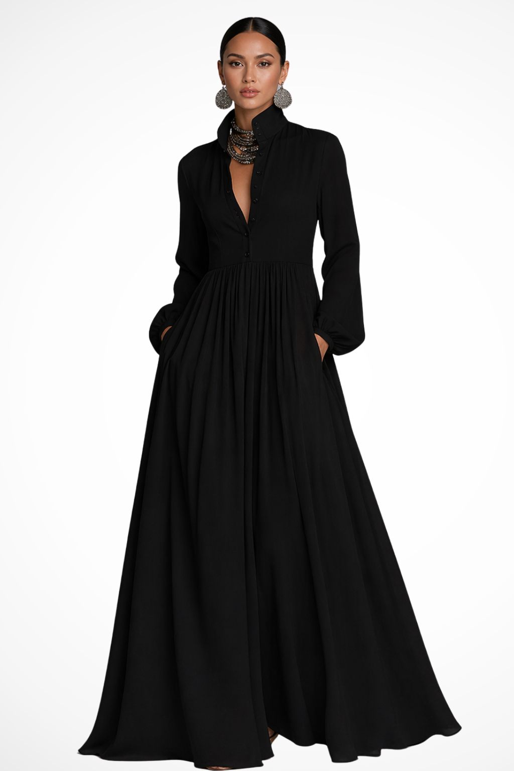 Womens long sleeve maxi dress, view 8