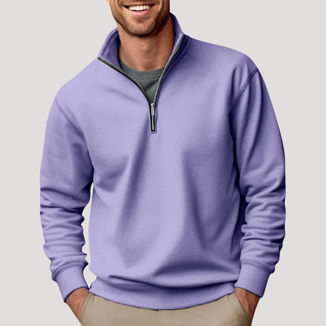 Noah | Mens Long Sleeve Collared Quarter Zip Sweater