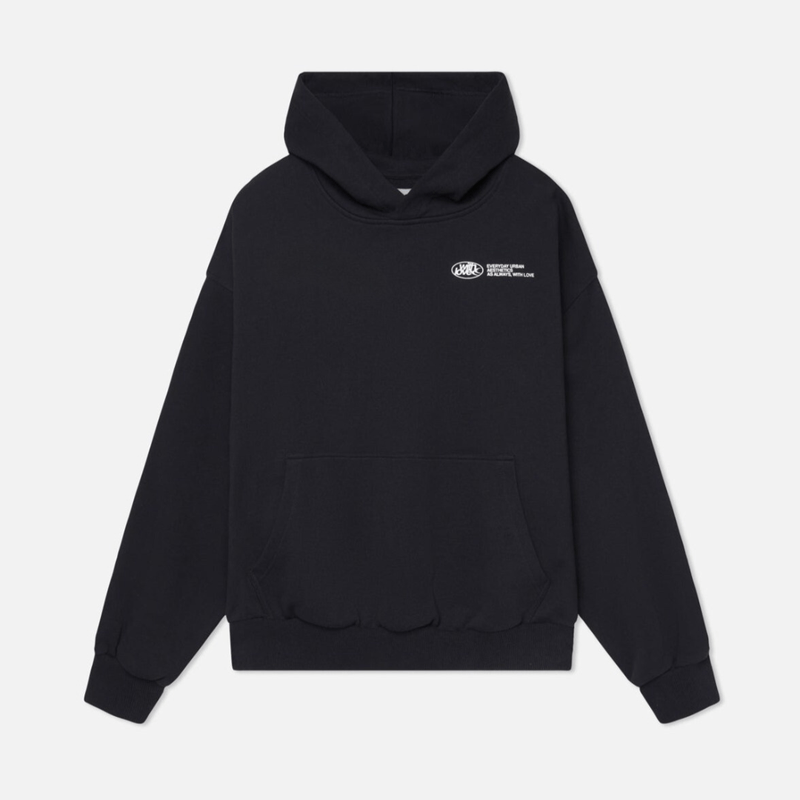 Rowan | Blue Oversized Cropped Pull-On Hoodie