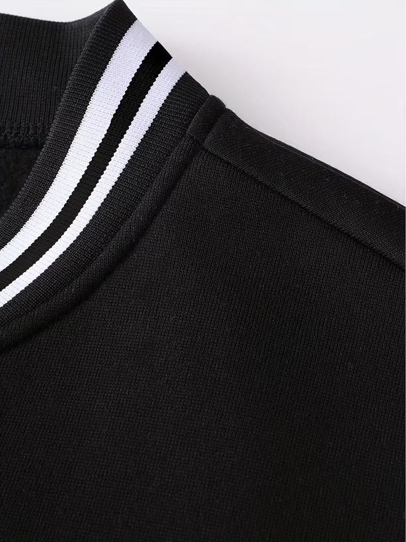 Ivan | Varsity Jacket Mens Snap Button Relaxed Fit