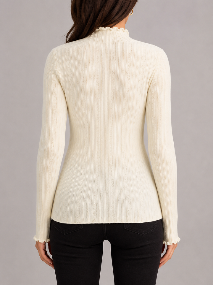 Kennedy | Womens Ribbed Knit Mock Neck Sweater Top