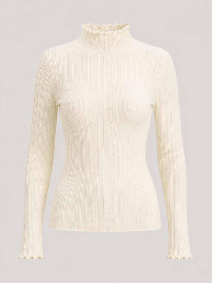 Kennedy | Womens Ribbed Knit Mock Neck Sweater Top