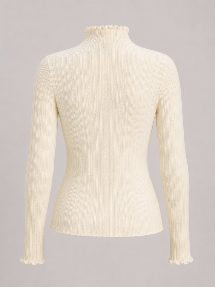 Kennedy | Womens Ribbed Knit Mock Neck Sweater Top