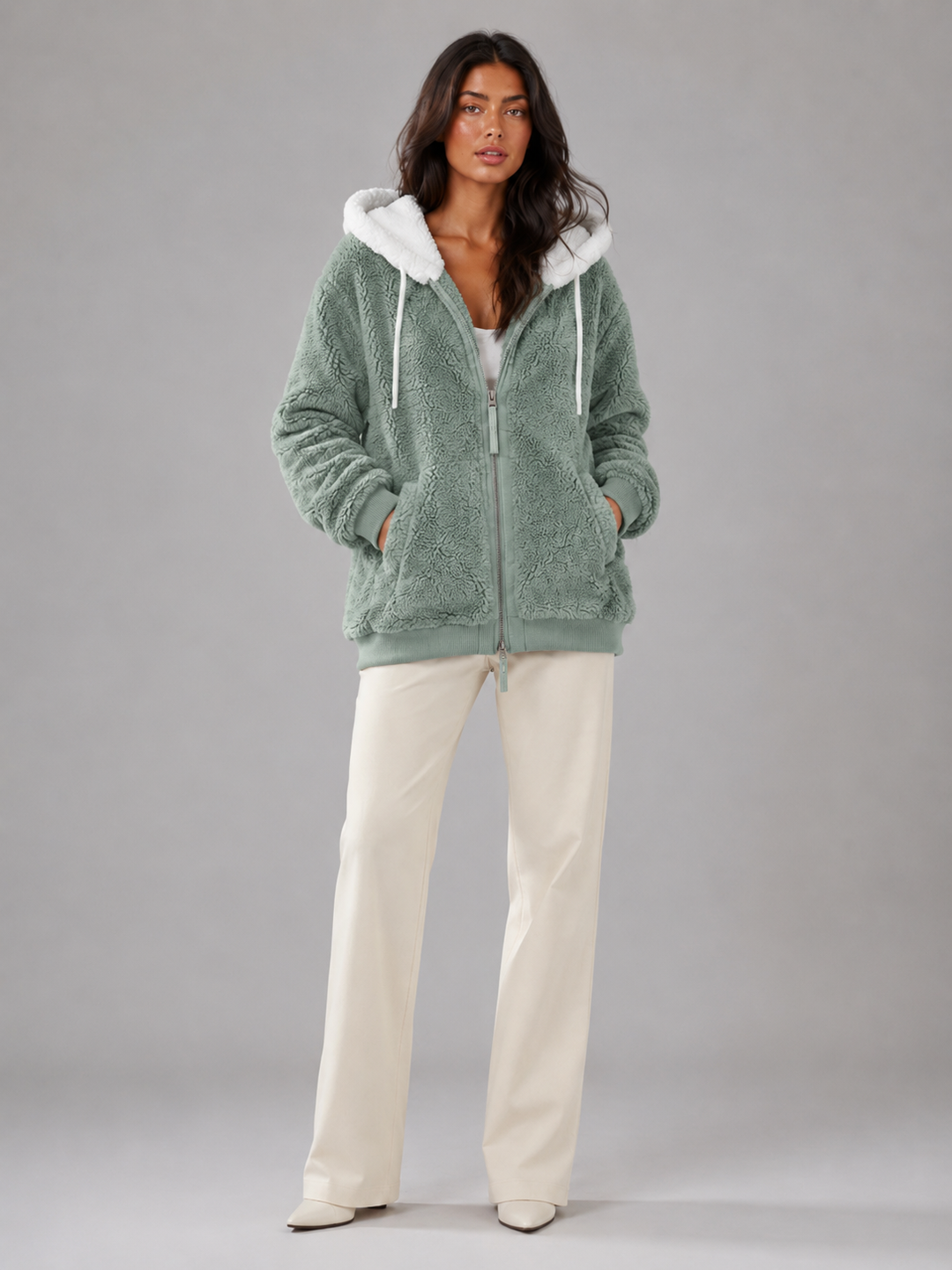 Willow | Womens Oversized Full-Zip Sherpa Hoodie