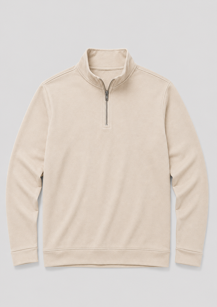 Mens quarter-zip pullover sweater, view 3