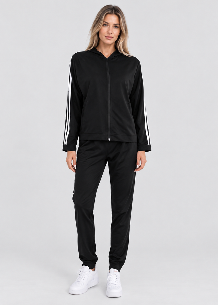 Faith | Zip Hooded Tracksuit with Stripes