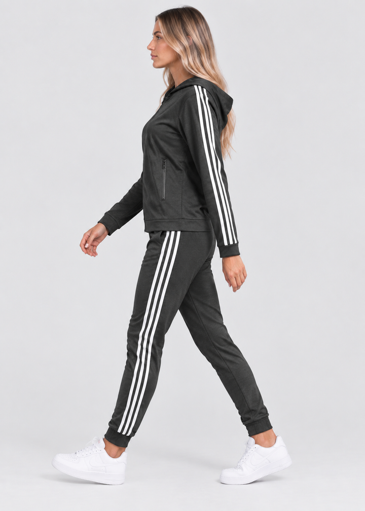 Faith | Zip Hooded Tracksuit with Stripes