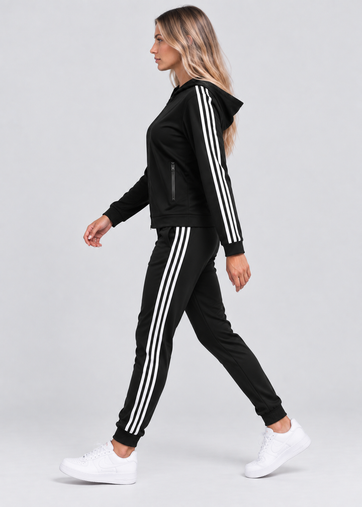 Faith | Zip Hooded Tracksuit with Stripes