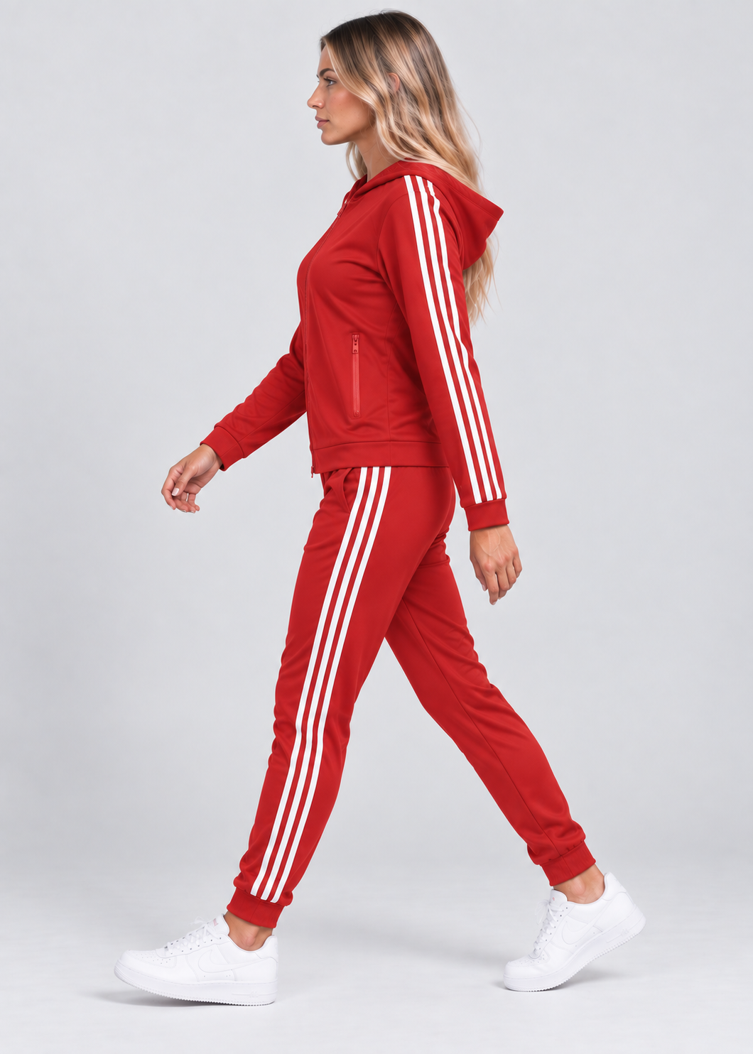 Faith | Zip Hooded Tracksuit with Stripes