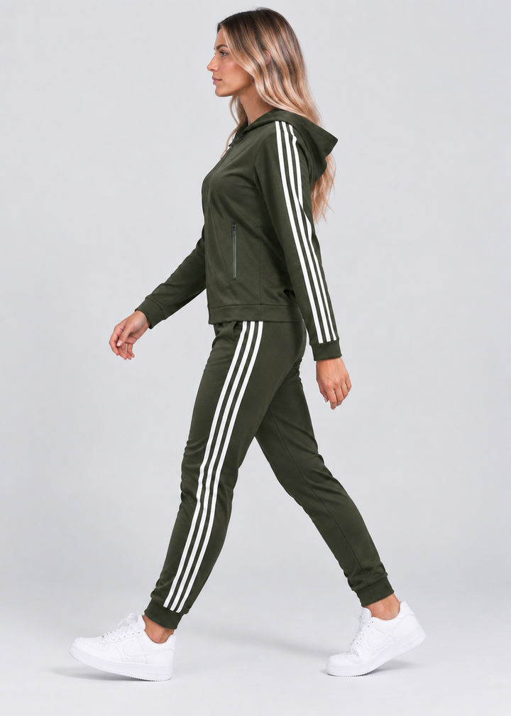 Faith | Zip Hooded Tracksuit with Stripes