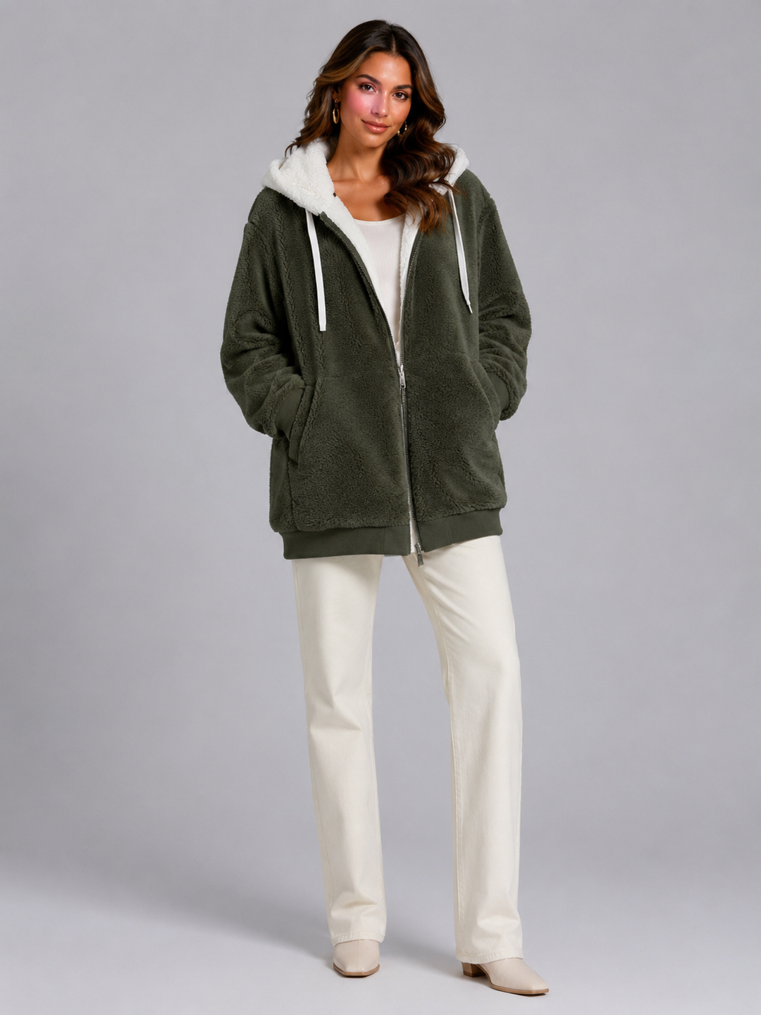 Willow | Womens Oversized Full-Zip Sherpa Hoodie