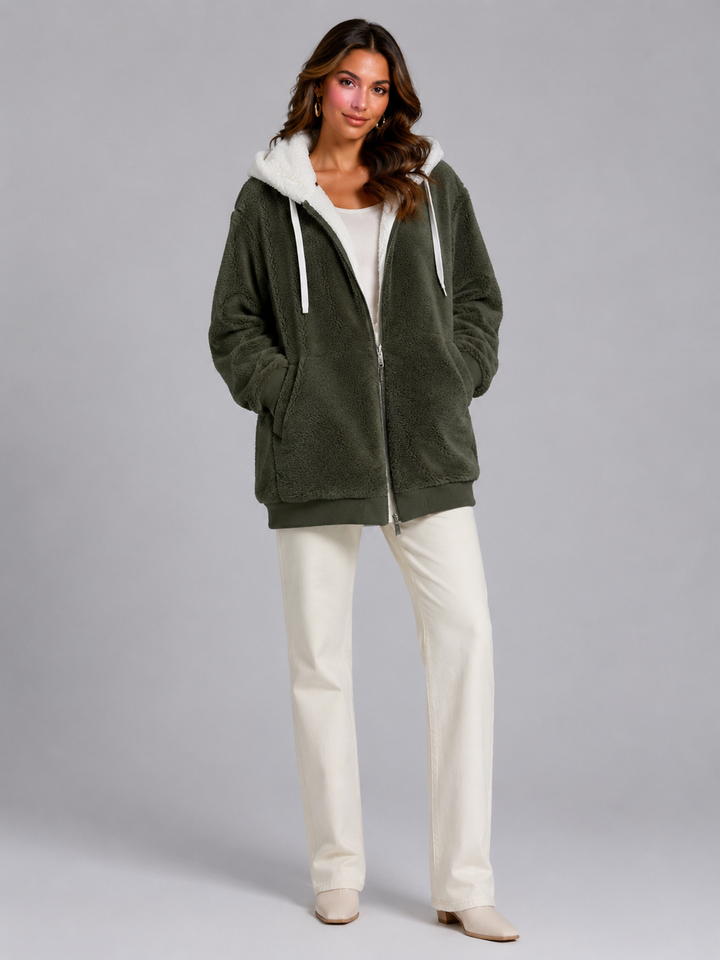 Willow | Womens Oversized Full-Zip Sherpa Hoodie